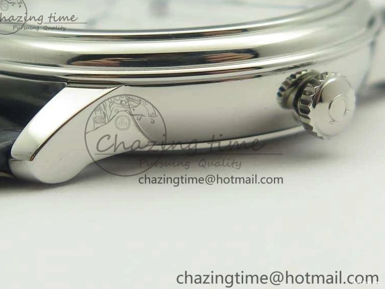 0207 Fashionable De Ville Prestige Real Power Reserve SS TW 1:1 Best Edition White Dial Blue Markers On Leather Strap A 8094